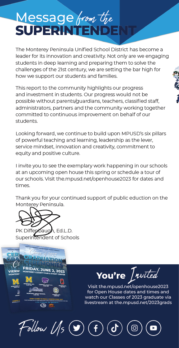 District Mailer Page 2 Superintendents Message